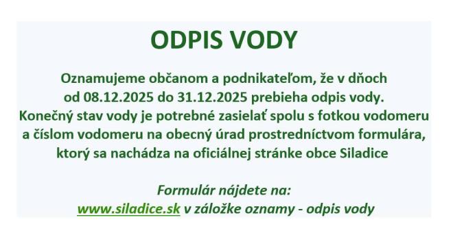 odpis vody