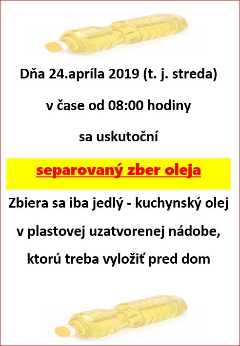 Separovaný zber oleja