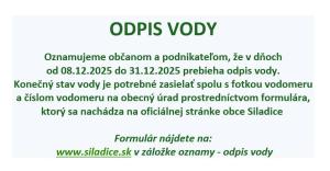 odpis vody